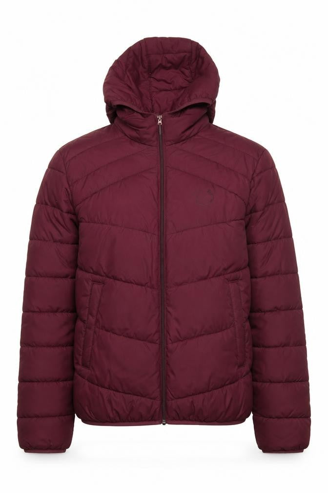 Jack & Jones Men's Red Hooded Puffer Jacket Size M Regular Fit