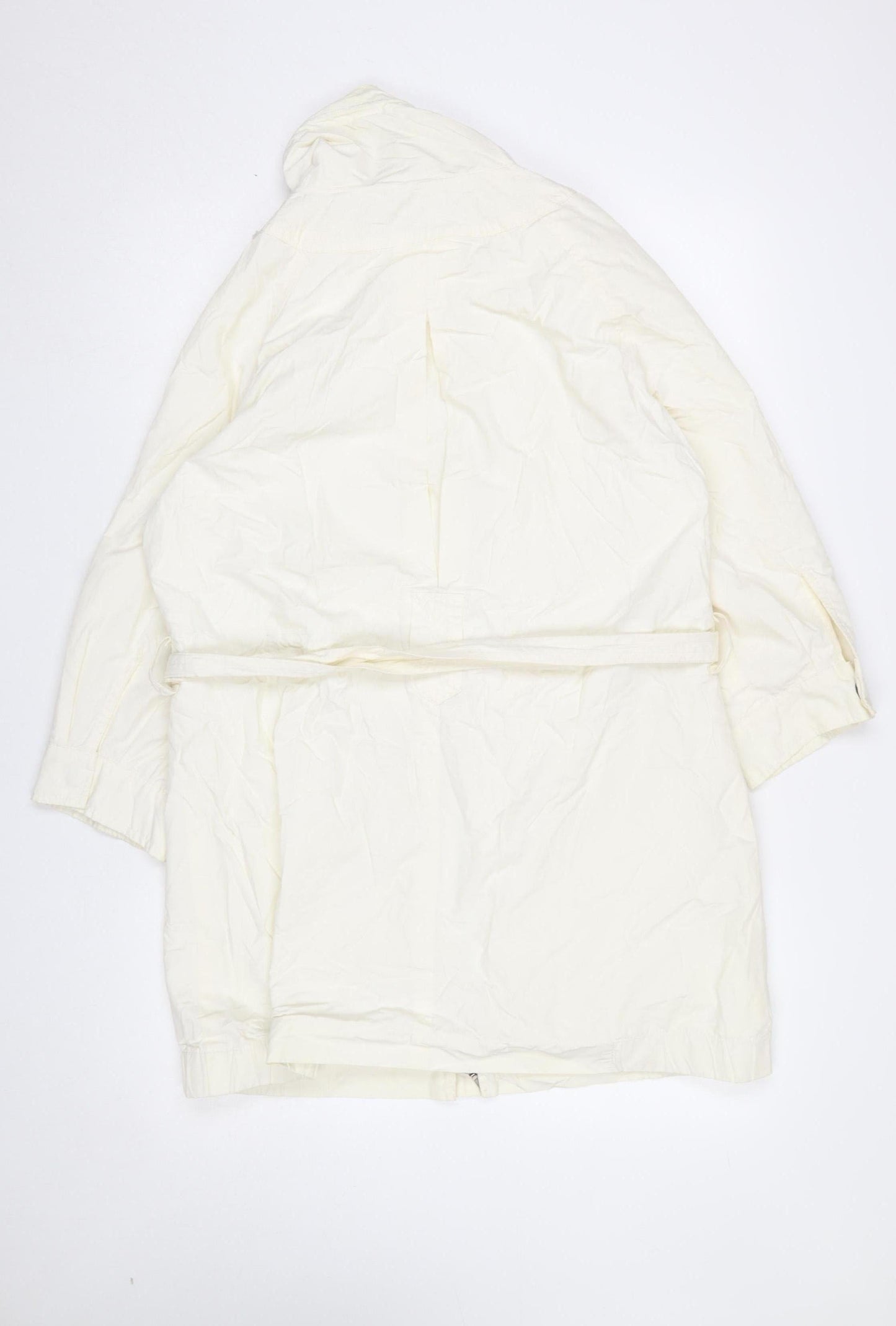Laura Clement La Redoute Cream Belted Hooded Rain Coat Women’s UK 14