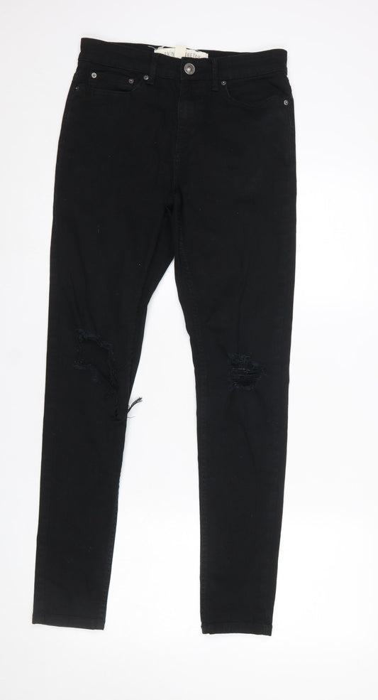New Look Men Black Slim Fit Distressed Skinny Jeans 30L