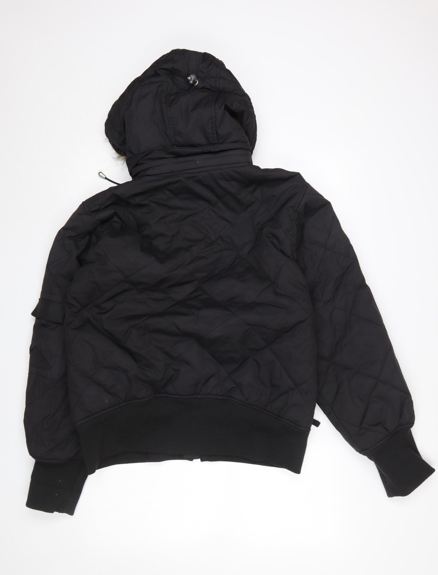 Betty Rides Womens Black L Ski Jacket Hooded Fur Trim Winter Coat