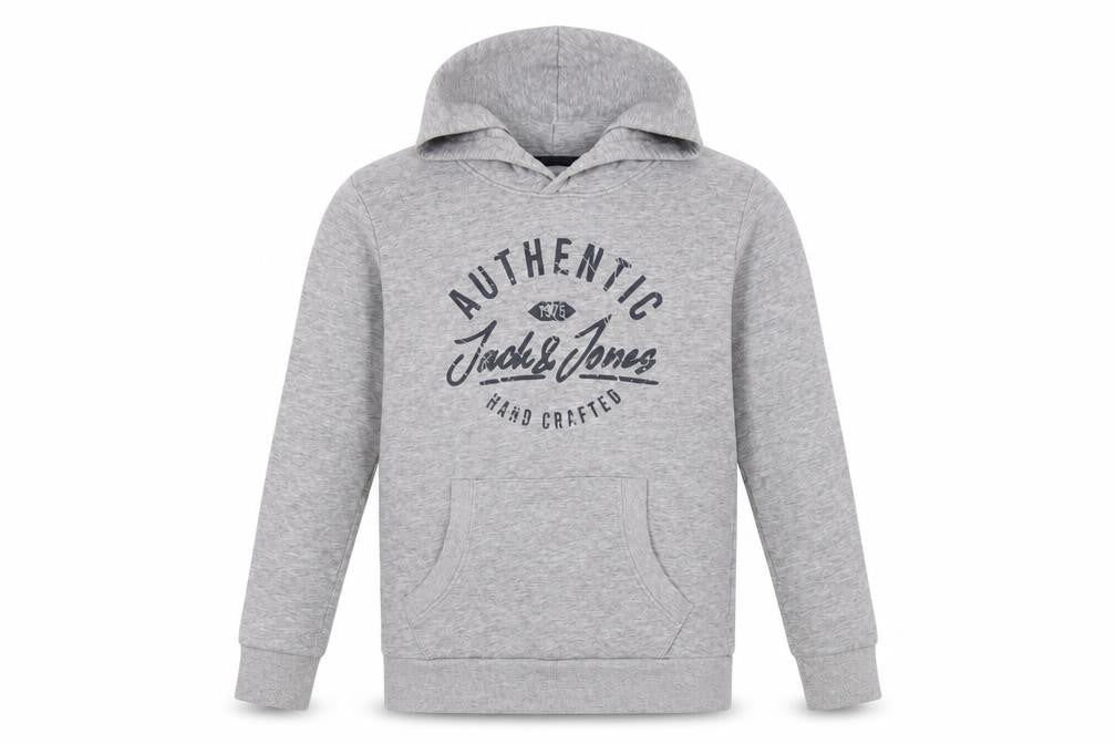 Jack & Jones Boys Grey Pullover Hoodie Size 152 Cotton Blend Long Sleeve