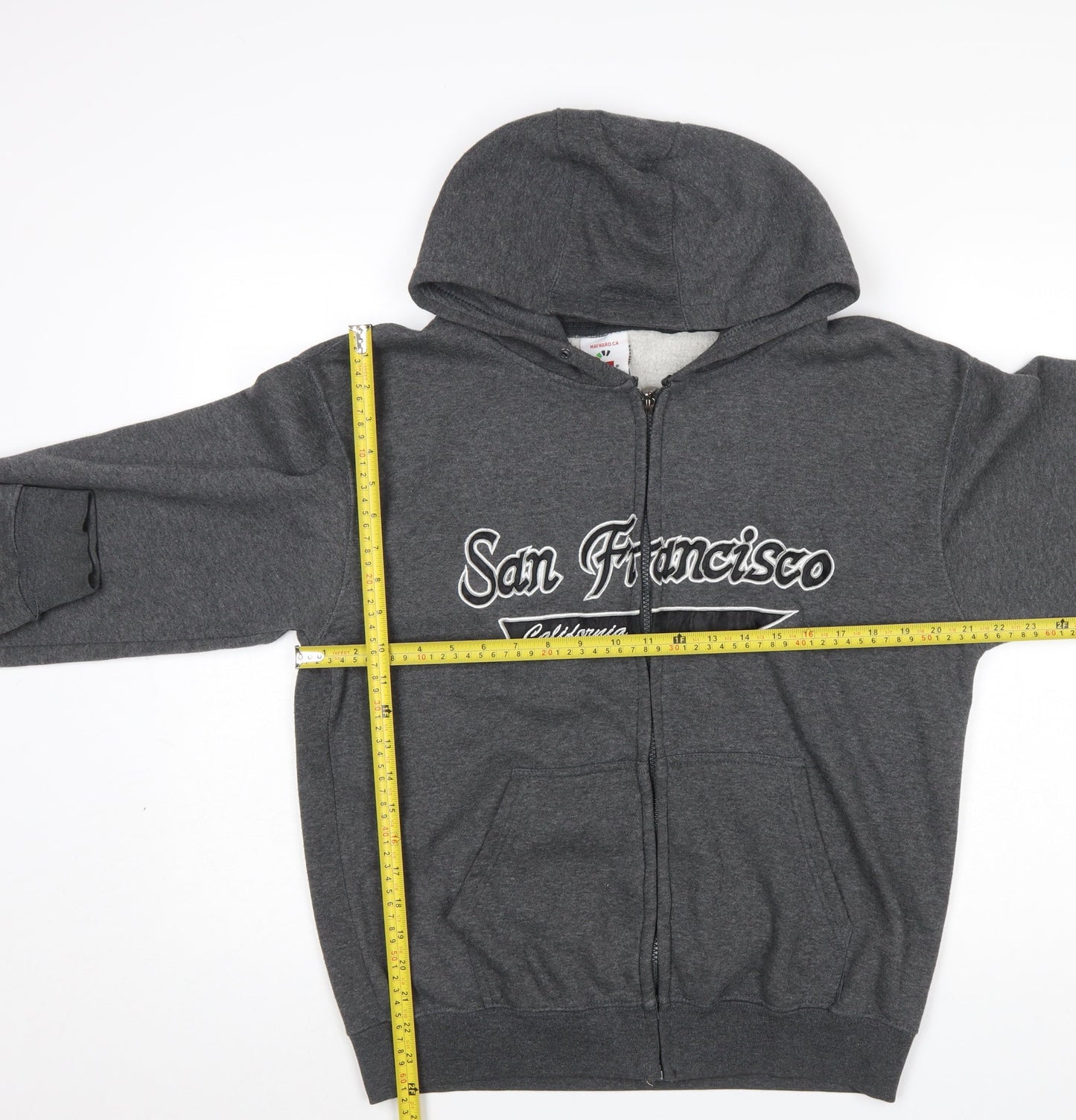 Hayward.CA Men’s Grey Full Zip Hoodie Size M San Francisco Graphic