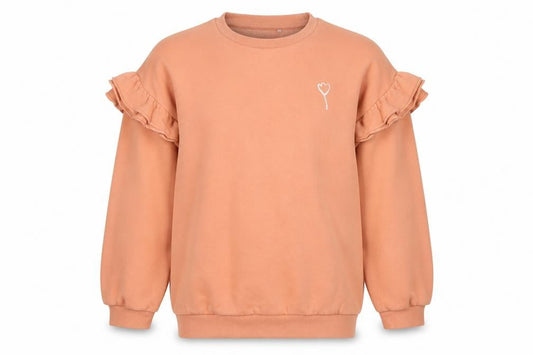 George Girls Brown Ruffle Sleeve Pullover Sweatshirt 8-9 Years