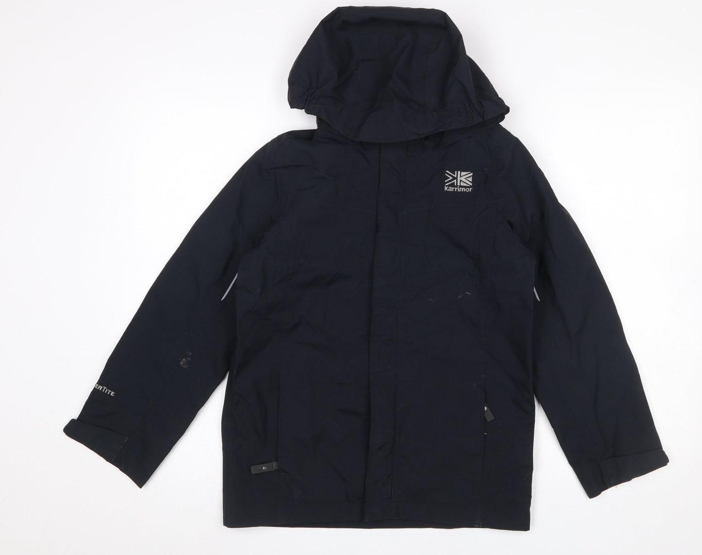 Karrimor Boys Black Hooded Waterproof Rain Coat Jacket 11-12 Years