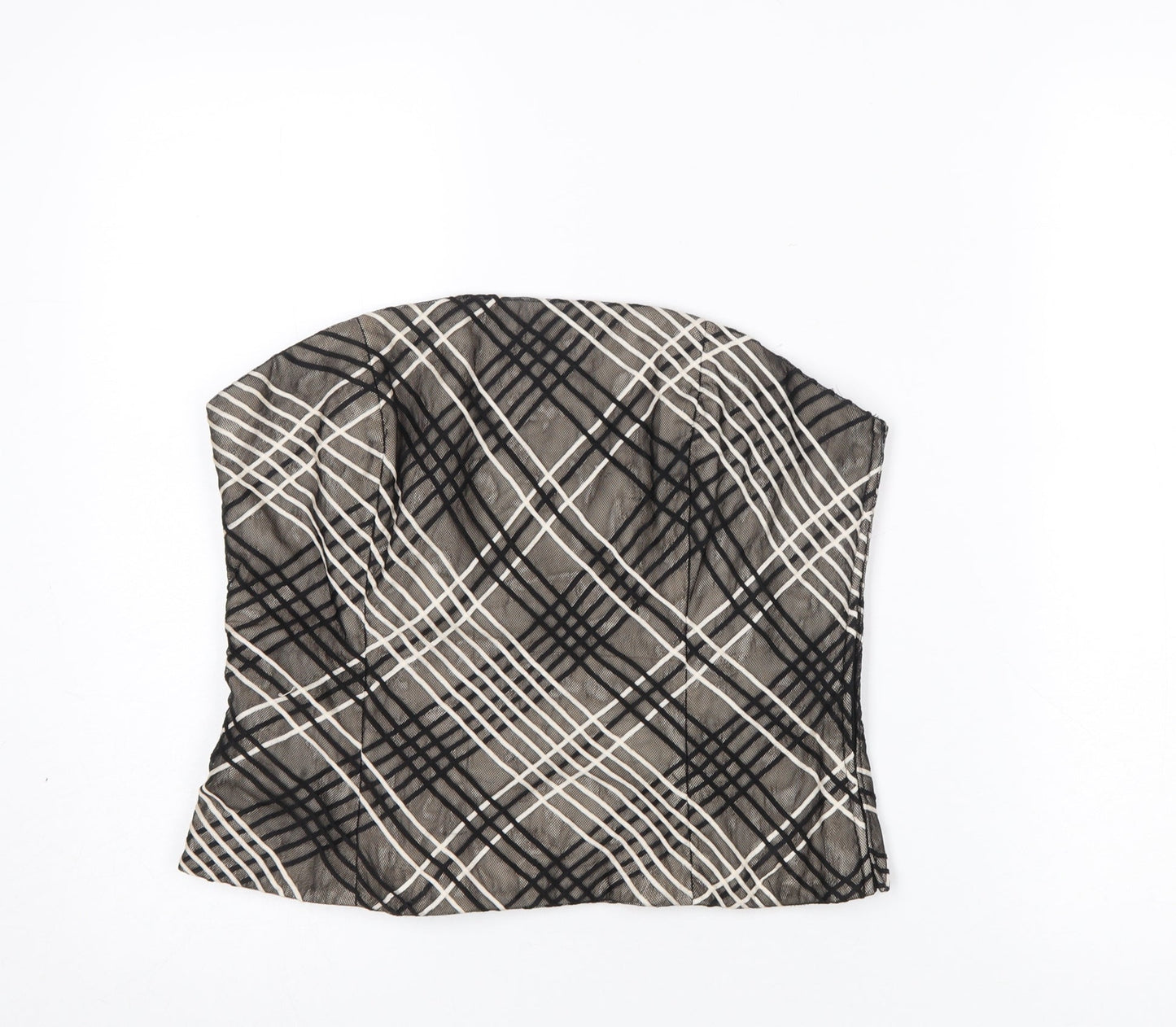 Coast Women’s Beige Check Strapless Camisole Top Size 14