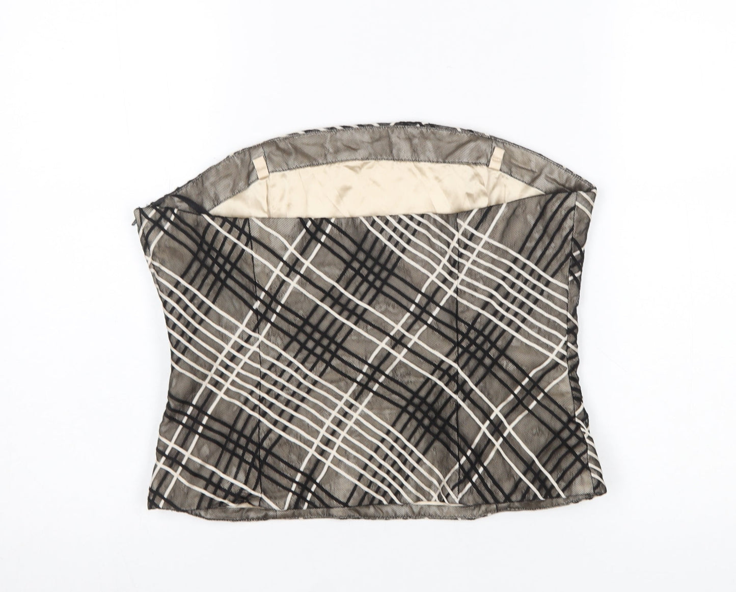 Coast Women’s Beige Check Strapless Camisole Top Size 14