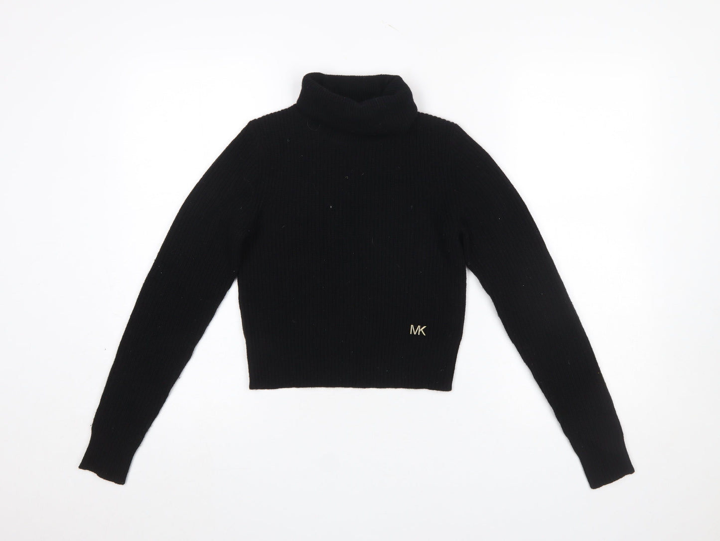 Michael Kors Women's Black Roll Neck Wool Blend Jumper XXS