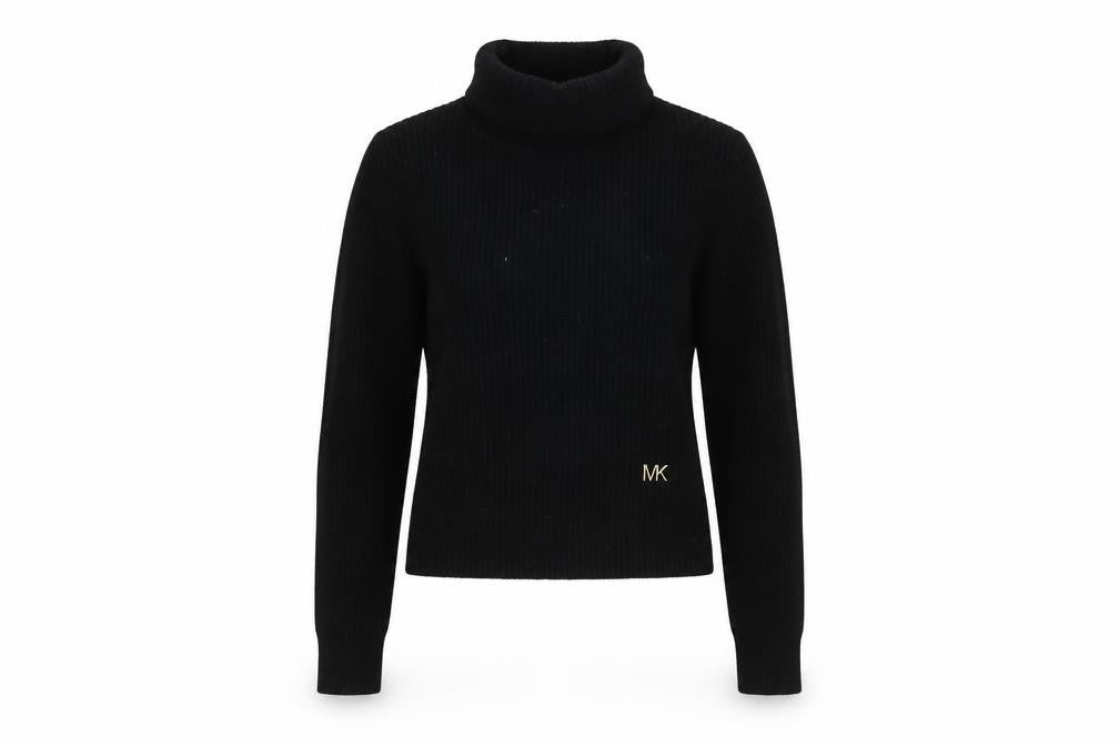 Michael Kors Women's Black Roll Neck Wool Blend Jumper XXS