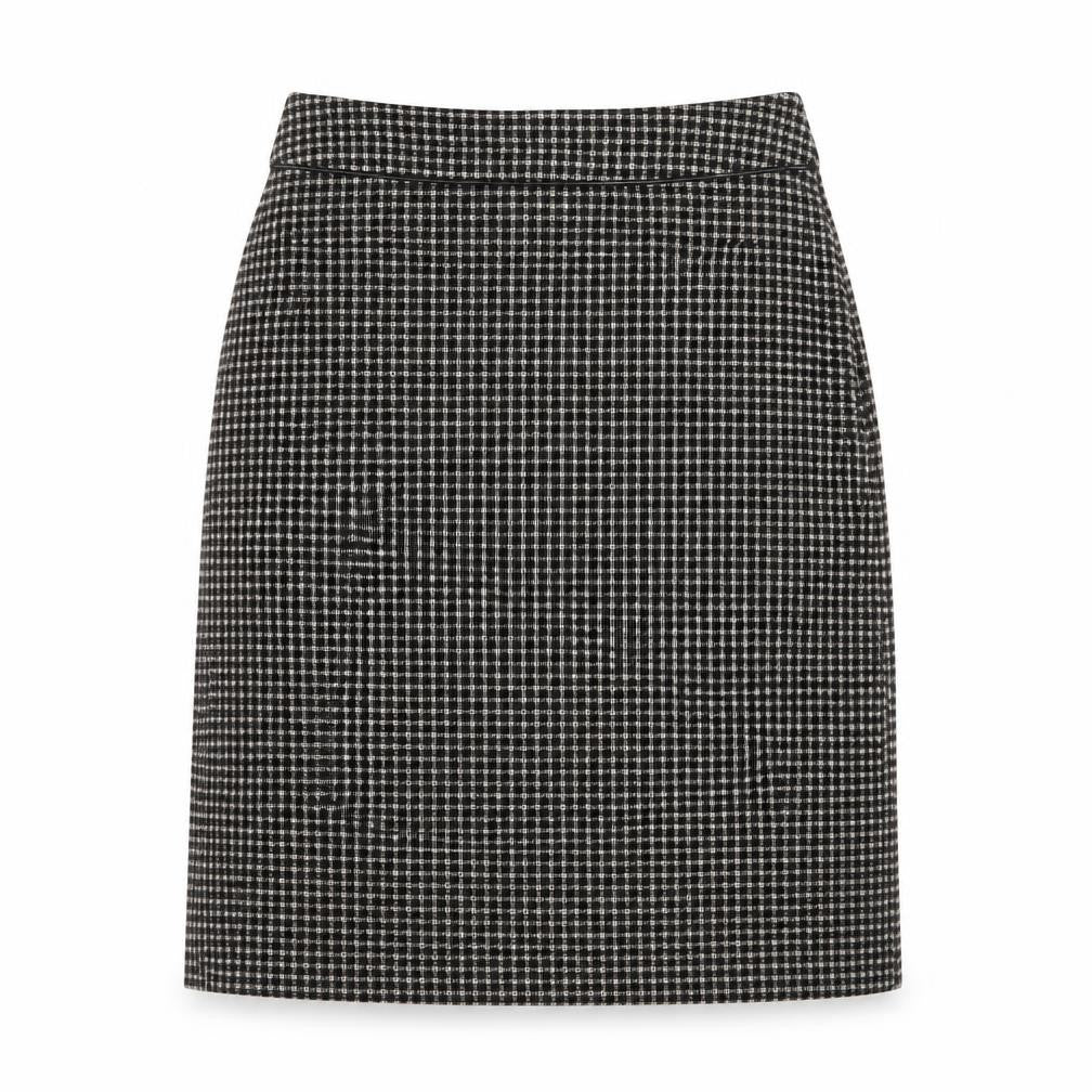 Laura Ashley Women’s Black Check Tweed Wool Pencil Skirt UK 10