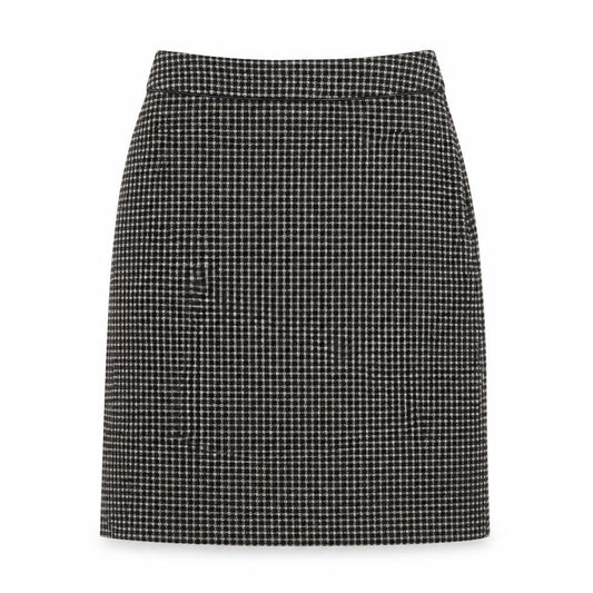 Laura Ashley Women’s Black Check Tweed Wool Pencil Skirt UK 10