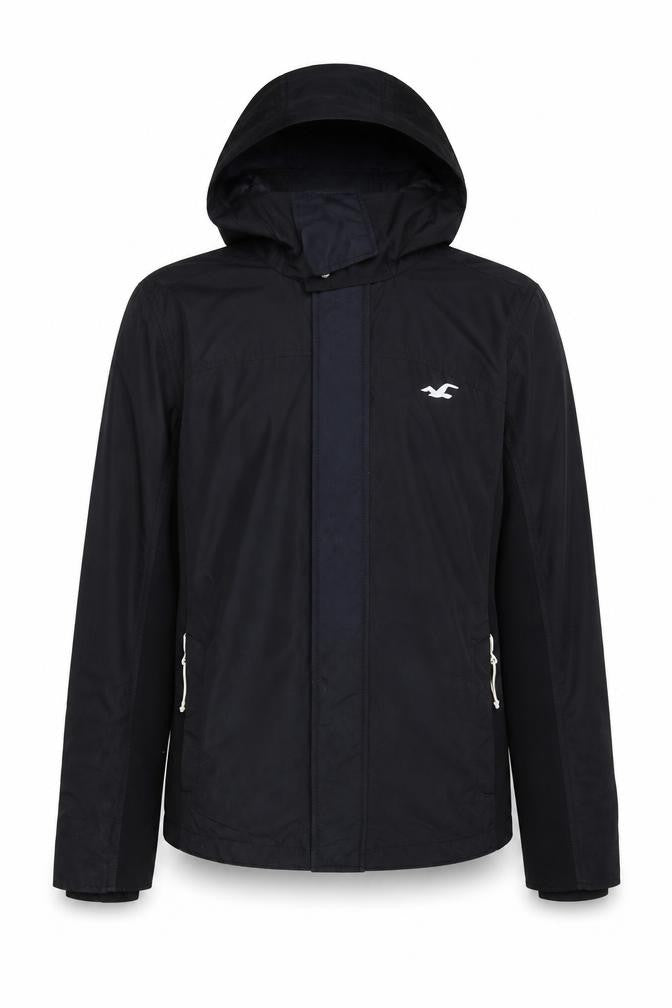 Hollister Boys Black XL Windbreaker Waterproof Hooded Jacket