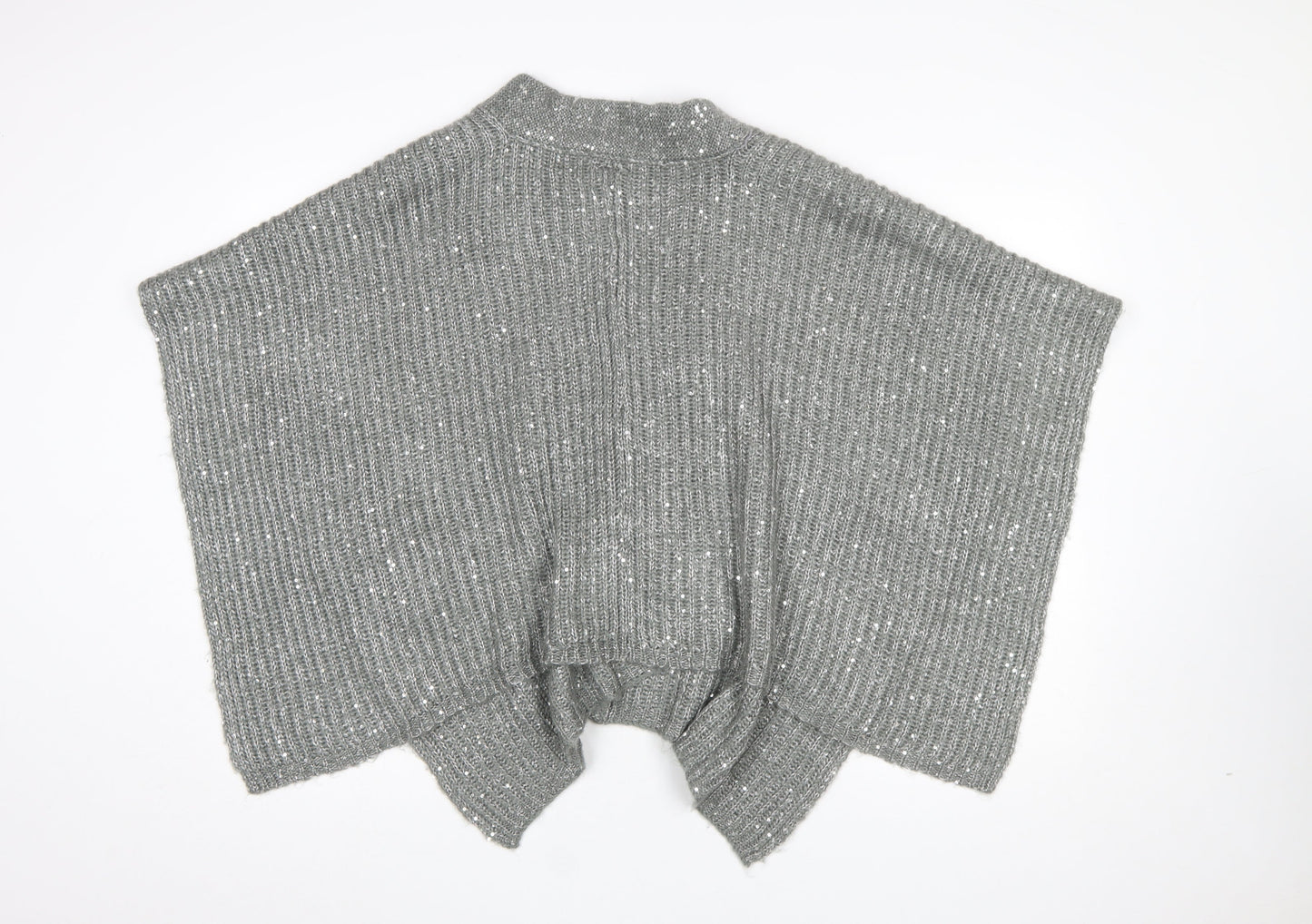 Next Women’s Grey Sequin Knit Open Cardigan One Size