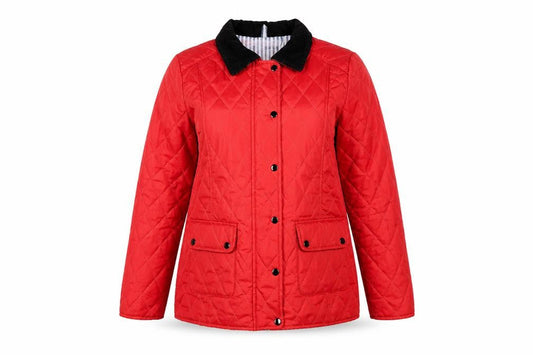 Urban Diva Women’s Red Quilted Mid-Length Jacket Size M