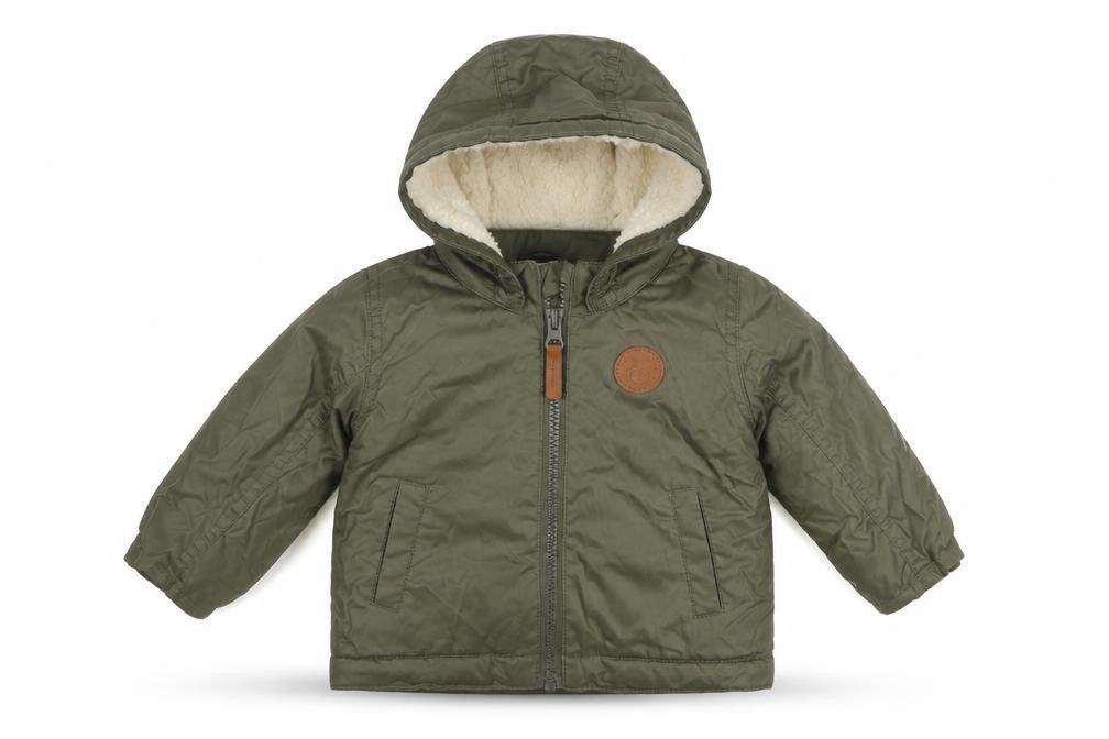 H&M Unisex Baby Green Hooded Puffer Jacket 6 Months Lined Winter Coat
