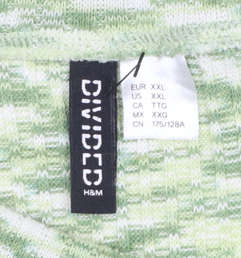H&M Divided Women's Green Cropped Knit T-Shirt Size 16