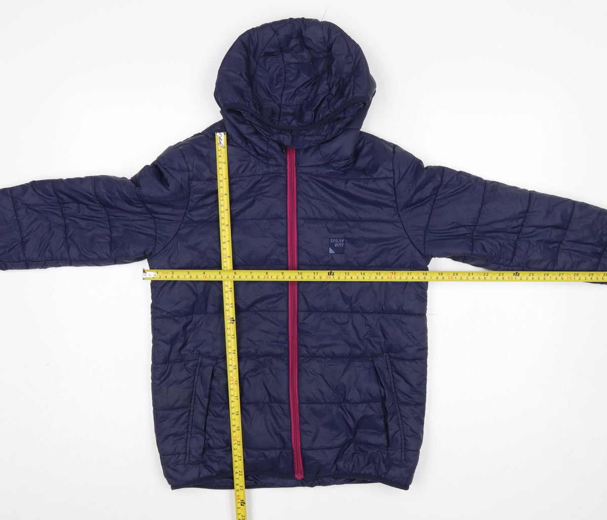Sprayway Boys Blue Hooded Puffer Jacket 12-13 Years Lightweight Insulated