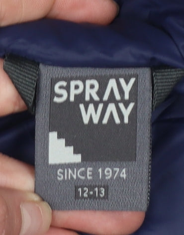 Sprayway Boys Blue Hooded Puffer Jacket 12-13 Years Lightweight Insulated