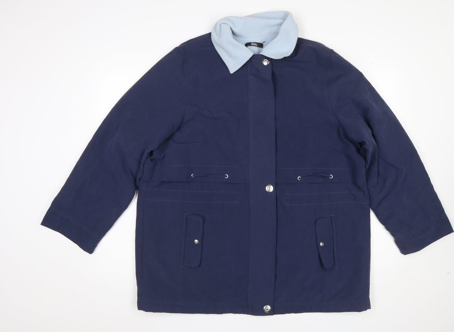 Marks and Spencer Men's Blue Parka Jacket Size 16 Plus Polyester