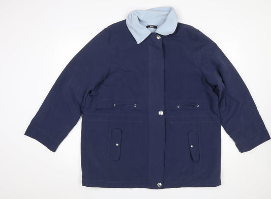 Marks and Spencer Men's Blue Parka Jacket Size 16 Plus Polyester