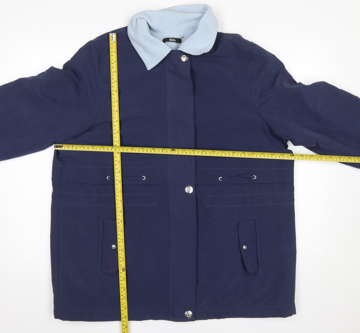 Marks and Spencer Men's Blue Parka Jacket Size 16 Plus Polyester
