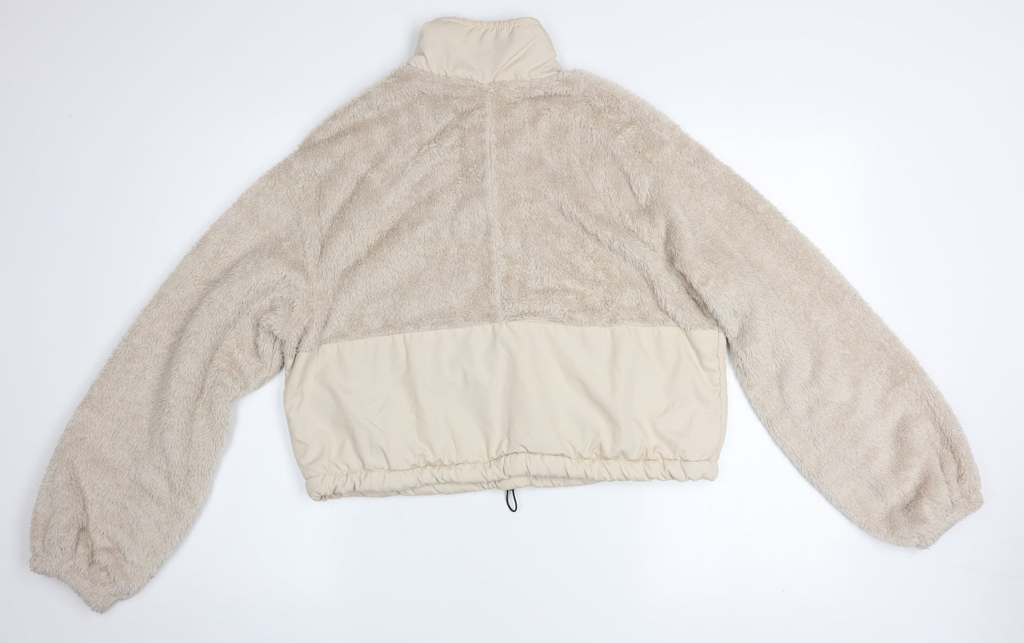 ECROU Women’s Beige Fleece 1/2 Zip Pullover Jacket L Relaxed Fit