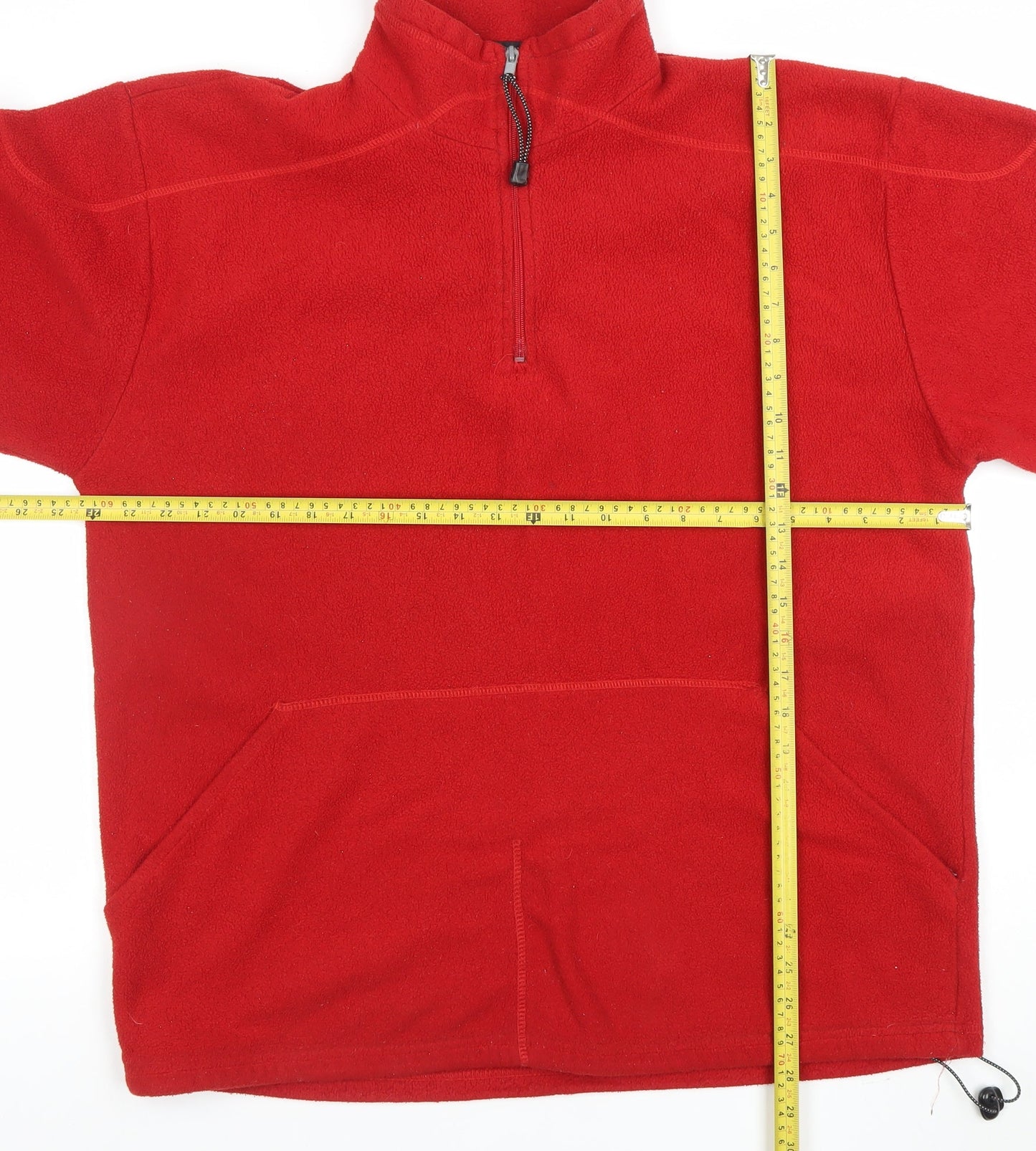 Urban Spirit Mens Red Fleece 1/4 Zip Pullover Sweatshirt Size L