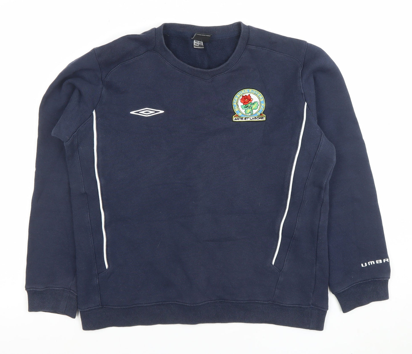 Umbro Boys Navy Blue Sweatshirt 14 Years Pullover Cotton Blend Football Top