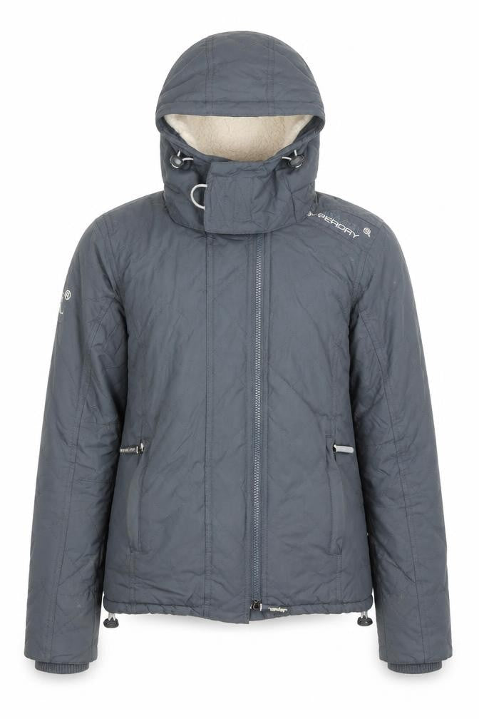 Superdry Men's Grey Small Hooded Puffer Jacket Windcheater