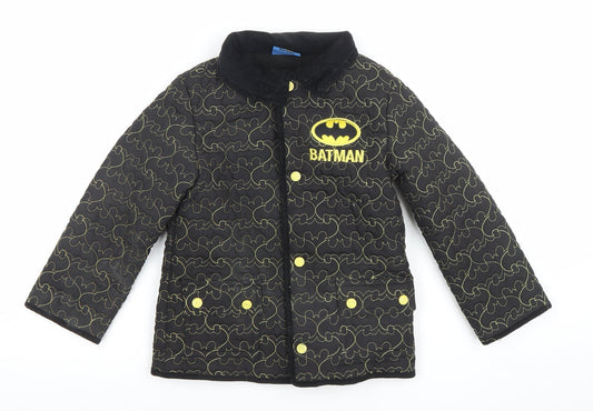 Batman Boys Black Quilted Mid-Length Jacket 6 Years