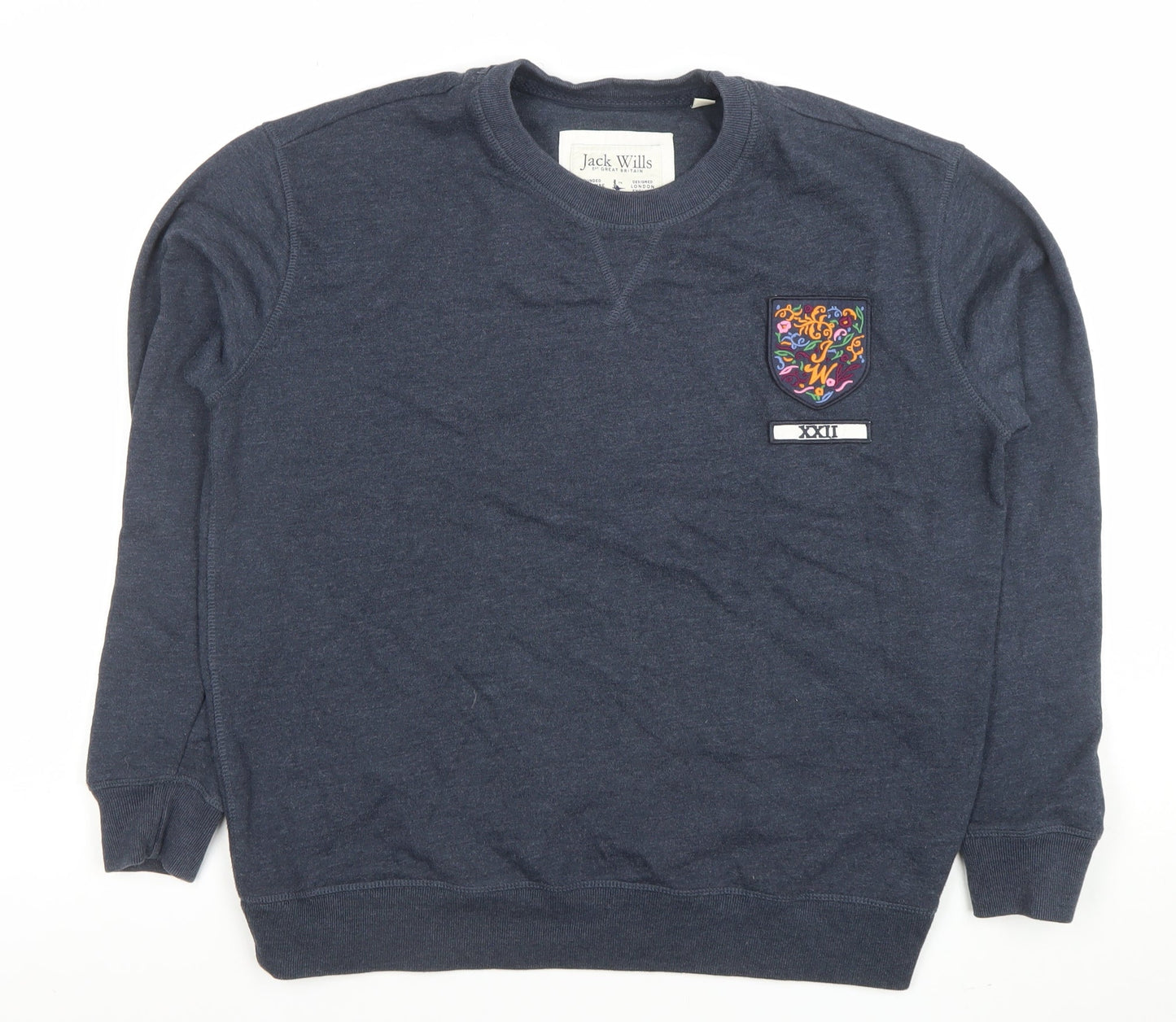 Jack Wills Women's Navy Crew Neck Pullover Sweatshirt UK 10
