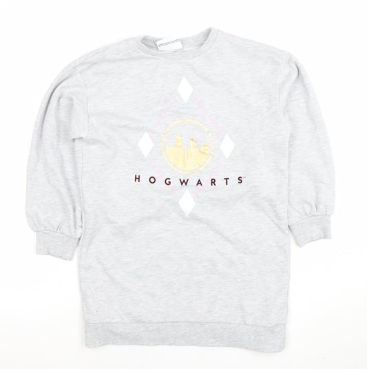 Harry Potter Girls Grey Hogwarts Pullover Sweatshirt 7-8 Years