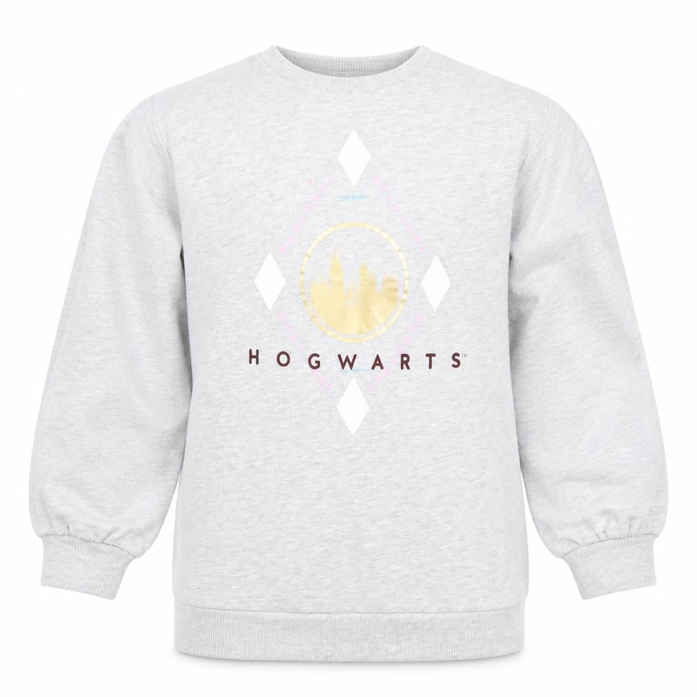 Harry Potter Girls Grey Hogwarts Pullover Sweatshirt 7-8 Years