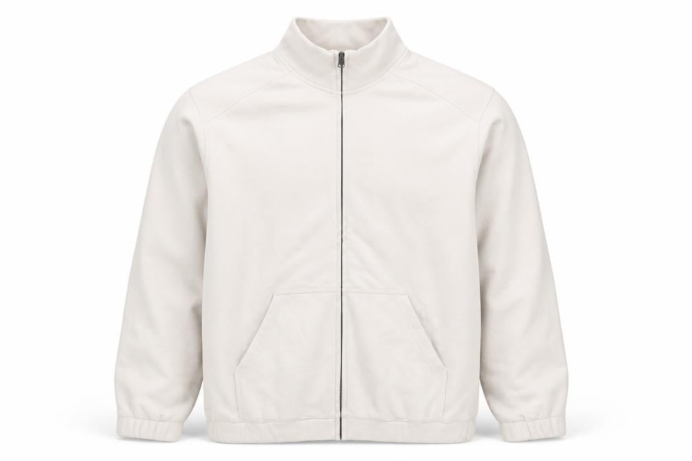 H&M Men’s Beige Full Zip Sweatshirt L Relaxed Fit Cotton Jacket