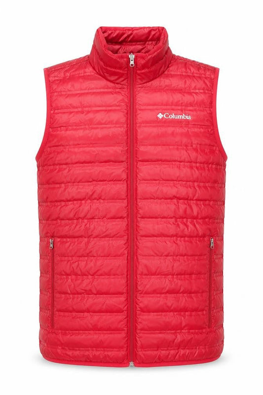 Columbia Men’s Red Puffer Down Waistcoat S Regular Fit Outdoor Vest