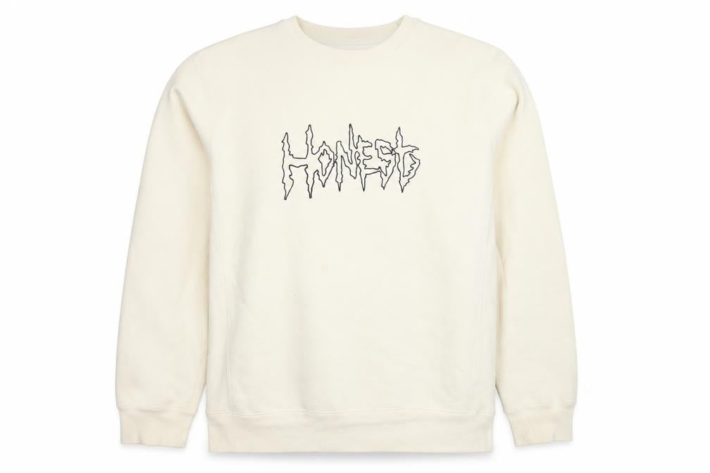 Honest Skateboards Mens Ivory XL Pullover Sweatshirt Graphic Logo