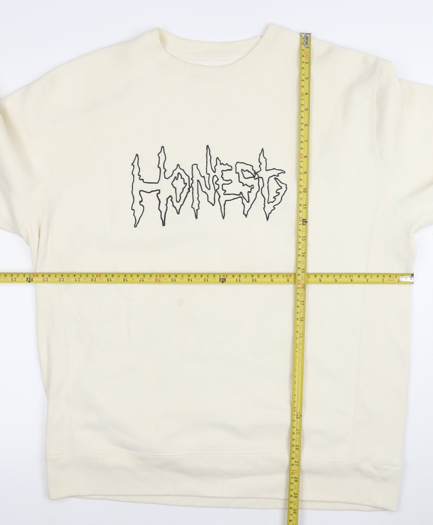 Honest Skateboards Mens Ivory XL Pullover Sweatshirt Graphic Logo
