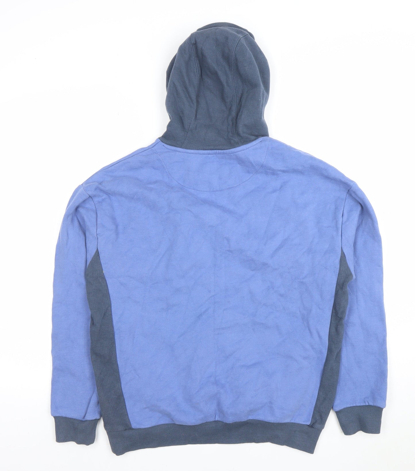 Marks and Spencer Boys Blue Pullover Hoodie 7-8 Years Letters Logo Print