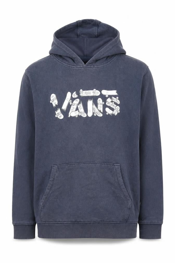Vans Boys Navy Blue Pullover Hoodie XL Cotton Blend Skate Graphic