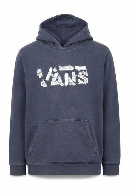 Vans Boys Navy Blue Pullover Hoodie XL Cotton Blend Skate Graphic