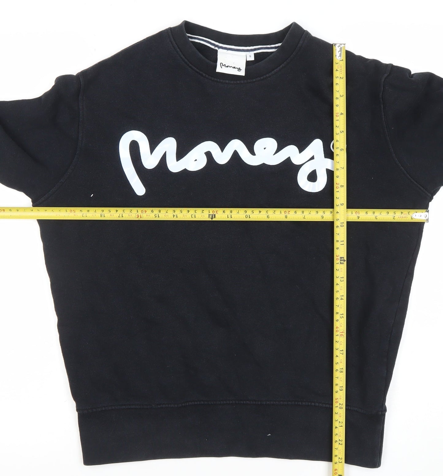 Money Mens Black Small Crew Neck Logo Sweatshirt