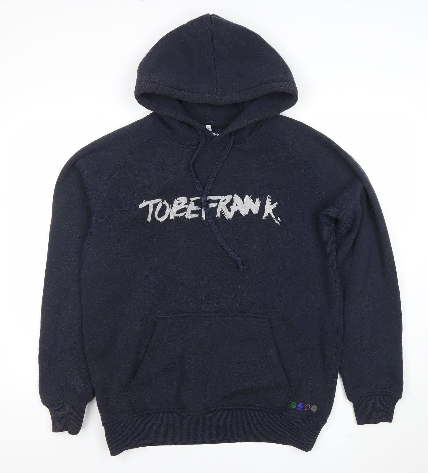 TOBEFRANK Men's Navy Blue Medium Pullover Hoodie With Graphic Logo