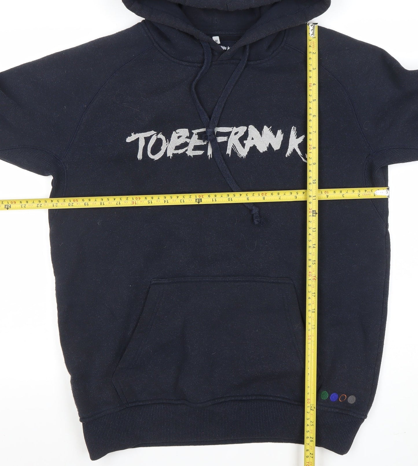 TOBEFRANK Men's Navy Blue Medium Pullover Hoodie With Graphic Logo