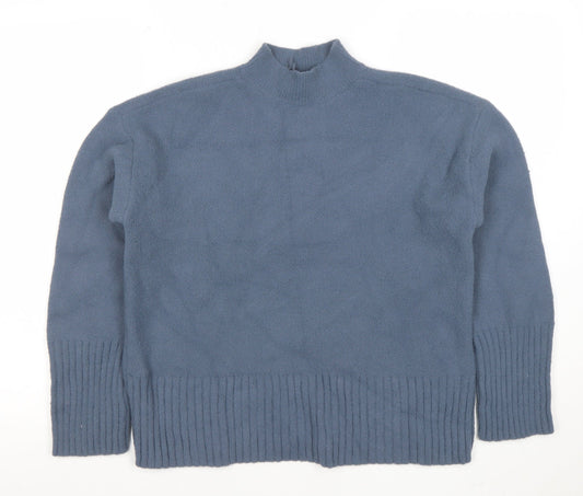 Marks and Spencer Women’s Blue Mock Neck Pullover Jumper Size M