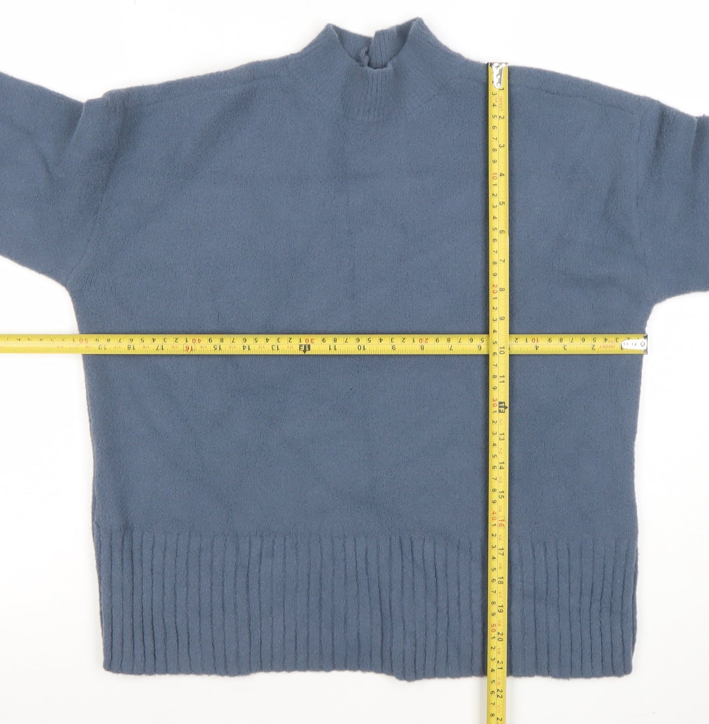Marks and Spencer Women’s Blue Mock Neck Pullover Jumper Size M