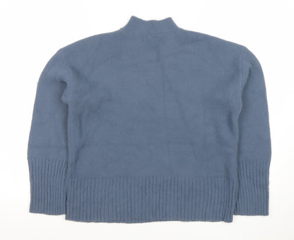 Marks & Spencer Women’s Blue Mock Neck Pullover Jumper Size M