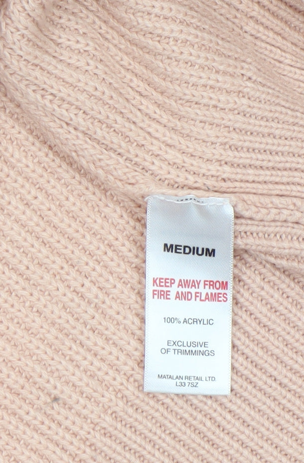 Papaya Women’s Beige Knit Cardigan Size M Long Sleeve Acrylic