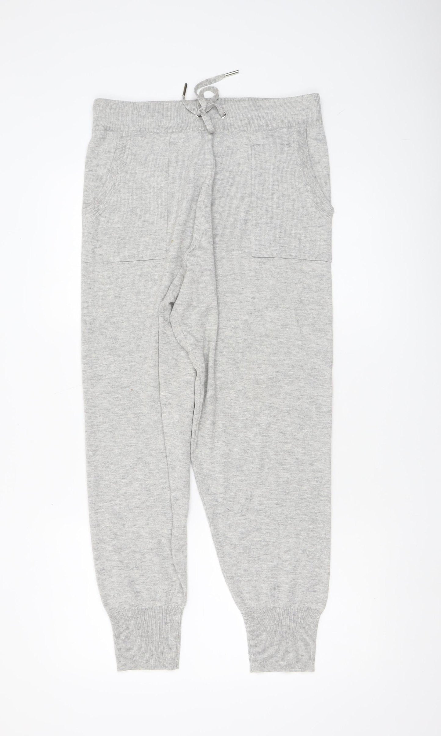 Albaray Womens Grey Knit Jogger Trousers Size 12 Soft Casual