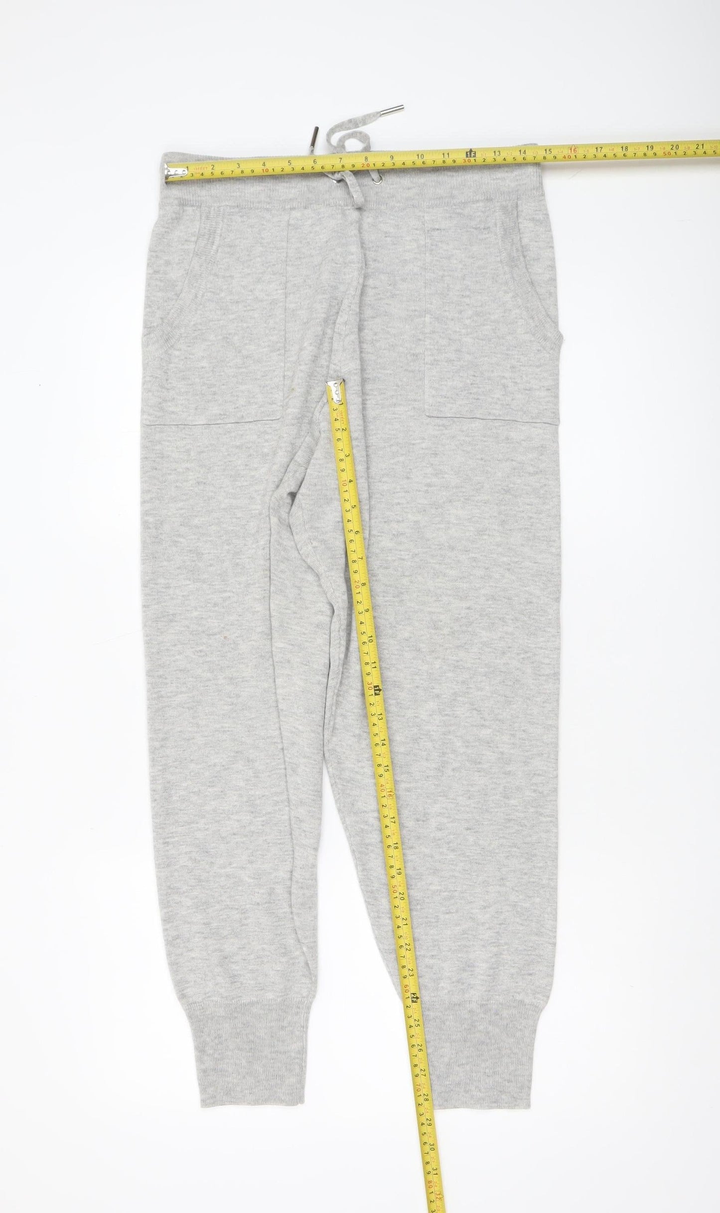 Albaray Womens Grey Knit Jogger Trousers Size 12 Soft Casual