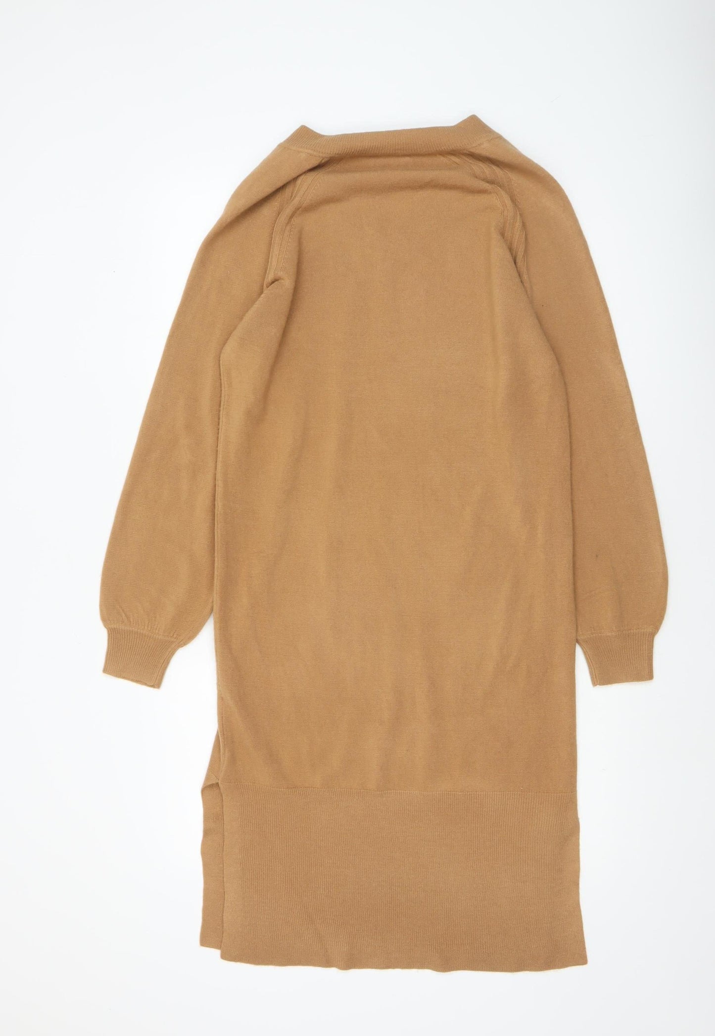 Papaya Women’s Beige V-Neck Knit Jumper Dress Size 8
