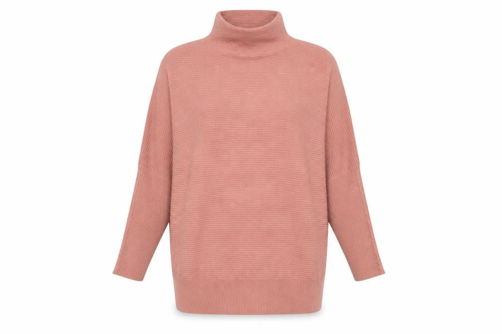 Next Womens Pink Mock Neck Acrylic Knit Jumper Size 12